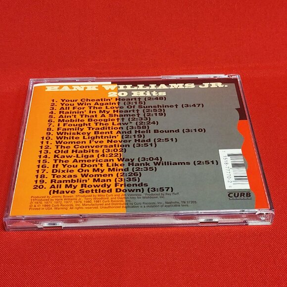Hank Williams Jr 20 Hits CD 1995 - Picture 4 of 8